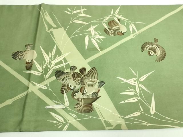 平和屋本店●極上　アンティーク　大正ロマン　六通柄　京袋帯　手刺繍　雀　逸品　DZAB2875kh6 平和屋本店○極上 アンティーク 大正ロマン 六通柄 京袋帯 手刺繍 雀