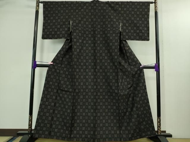平和屋本店○極上 花織 紬 黒地 逸品 DZAB2974kh6 - メルカリ