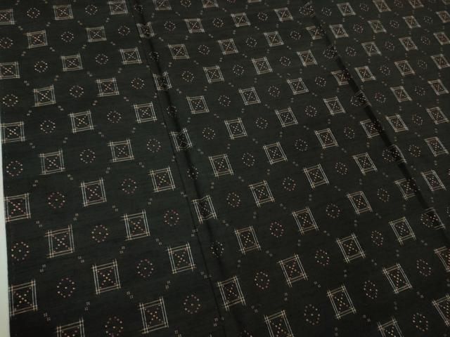 平和屋本店○極上 花織 紬 黒地 逸品 DZAB2974kh6 - メルカリ