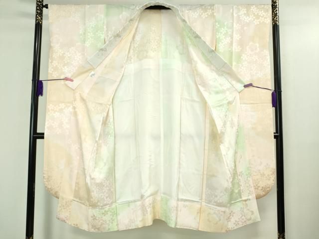 平和屋本店○極上 振袖・長襦袢(無双仕立て・半衿刺繍)セット 駒刺繍