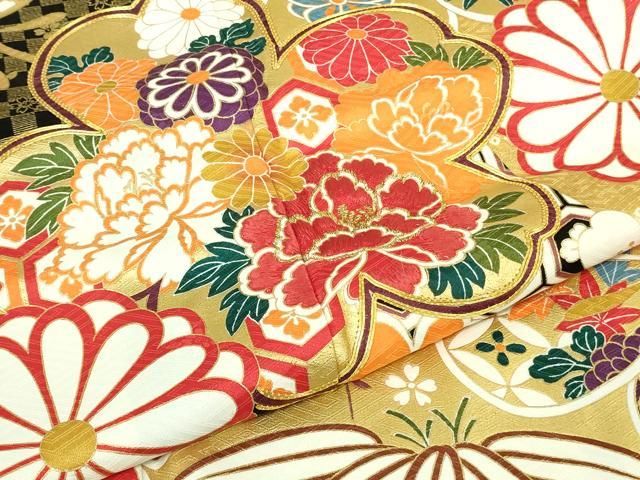 平和屋本店○極上 振袖・長襦袢(無双仕立て・半衿刺繍)セット 駒刺繍