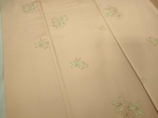 平和屋本店○極上 ジャパンオートクチュール 渡辺雪三郎 小紋 百合 人