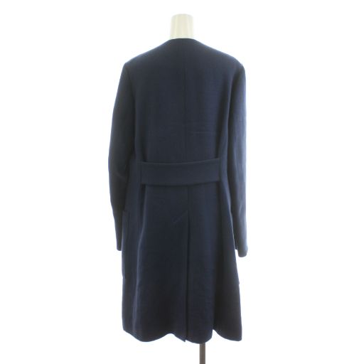 エポカ　コート　40 エポカ EPOCA ノーカラーコート ロング丈 40 青 ブルー M5A04-716-28