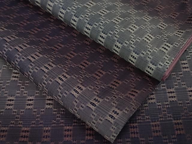 平和屋本店○超希少 日本工芸会正会員 秋山眞和 綾の手紬 手織 本藍染