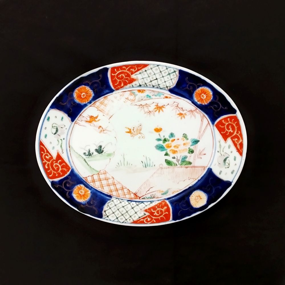 大絵皿　明治時代以前　骨董品 骨董品 古伊万里 有田焼 明治時代 錦手金彩色絵 飾り皿 大皿 【公式通販】