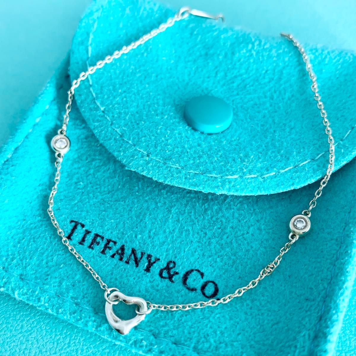 ティファニー ダイヤ オープンハート バイザヤード ブレスレット XW11e
