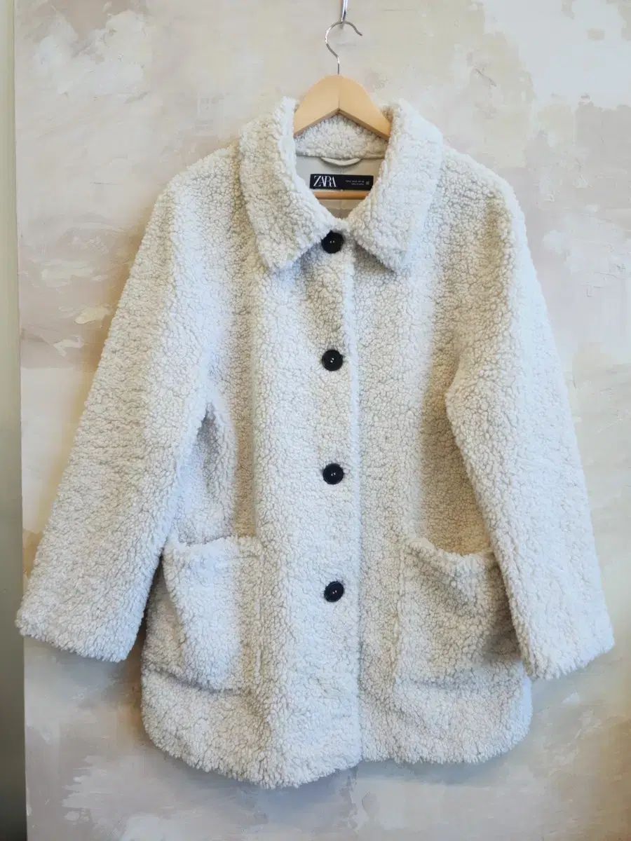 ZARA アイボリー ボア ジャケット コート - メルカリ