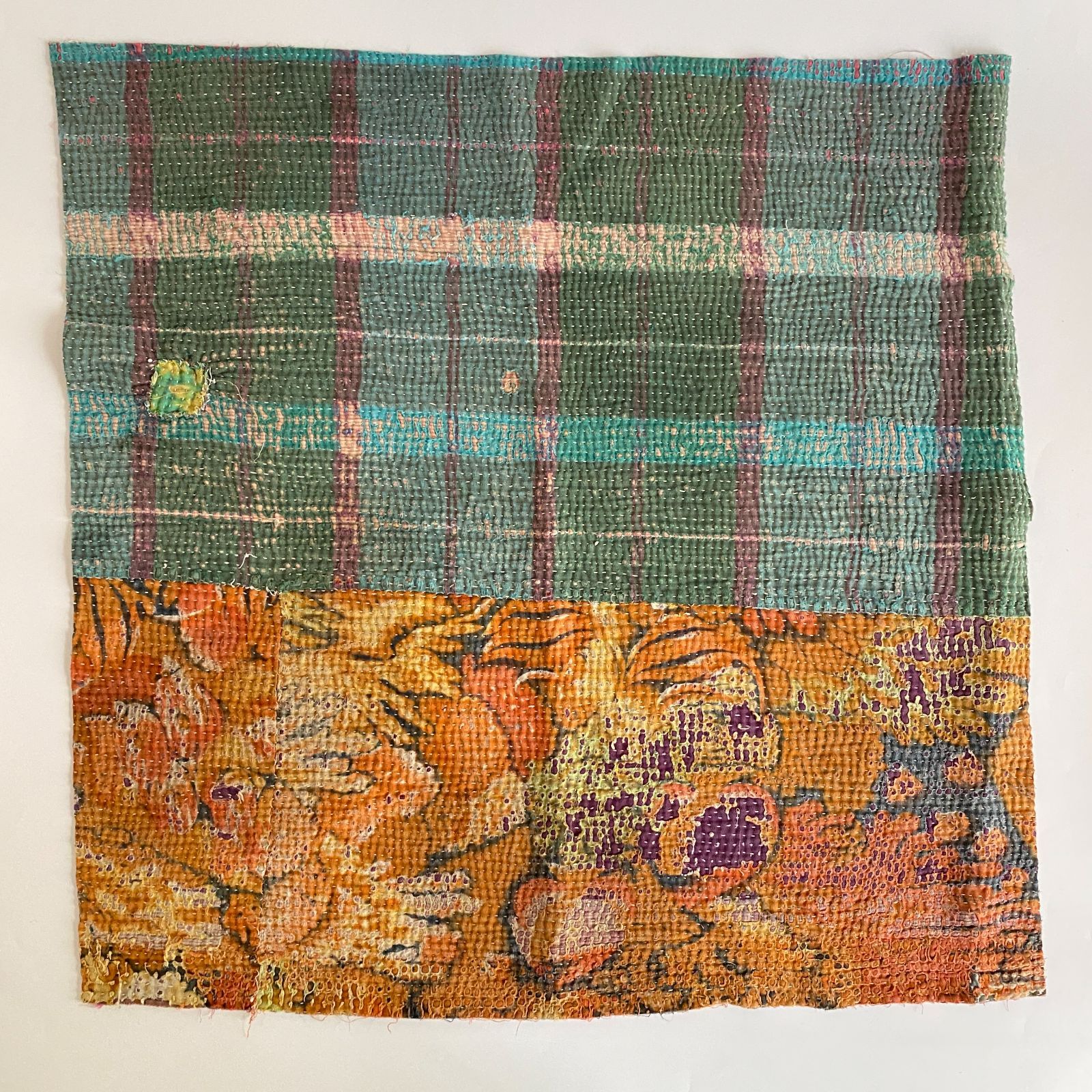 3532 ラリーキルト カンタキルト オールドファブリック ハギレ インド