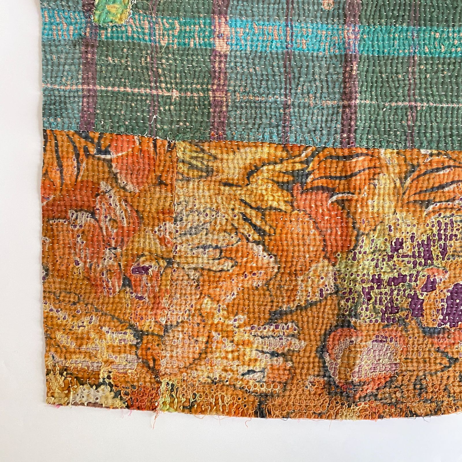 3532 ラリーキルト カンタキルト オールドファブリック ハギレ インド