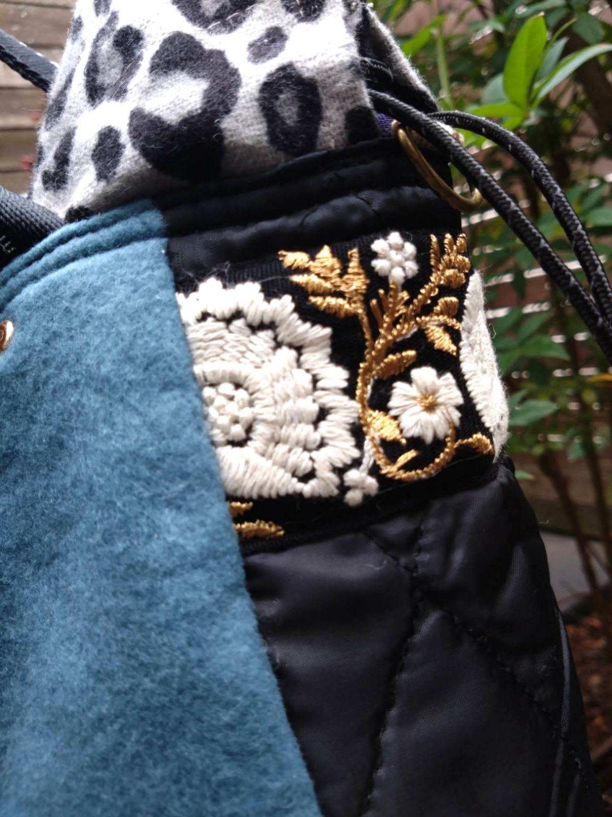 🆕№821【インド刺繍レース✖️ふわふわフリルあんこちゃん ヒョウ柄