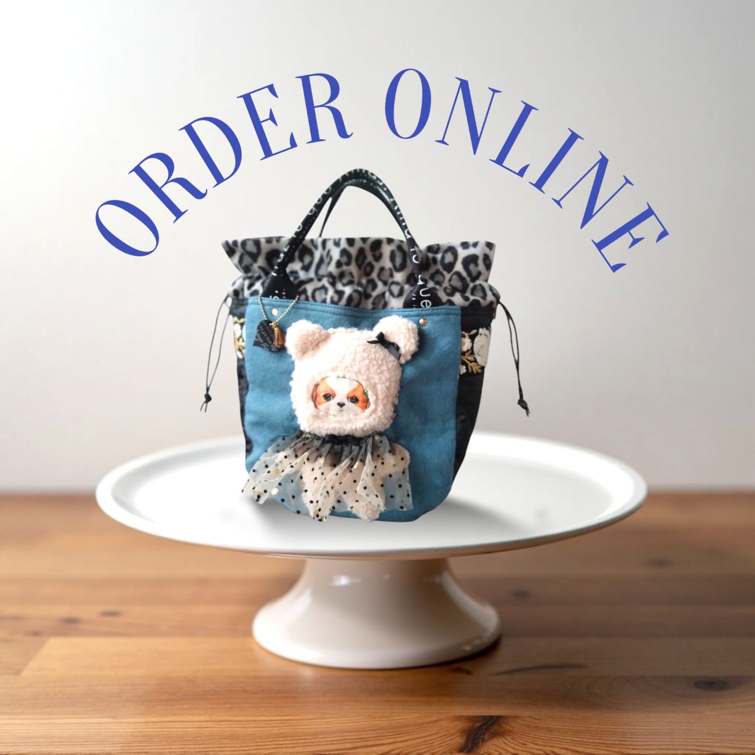 🆕№821【インド刺繍レース✖️ふわふわフリルあんこちゃん ヒョウ柄