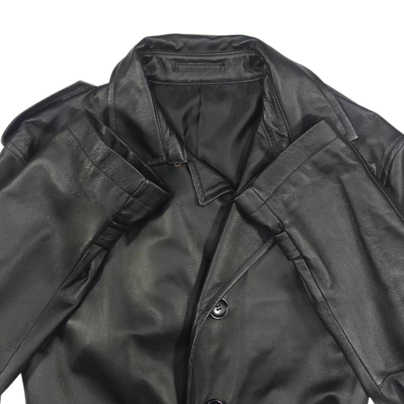 COMME CA ISM コムサイズム トレンチコート M レザー 本革 メンズ 豚革 