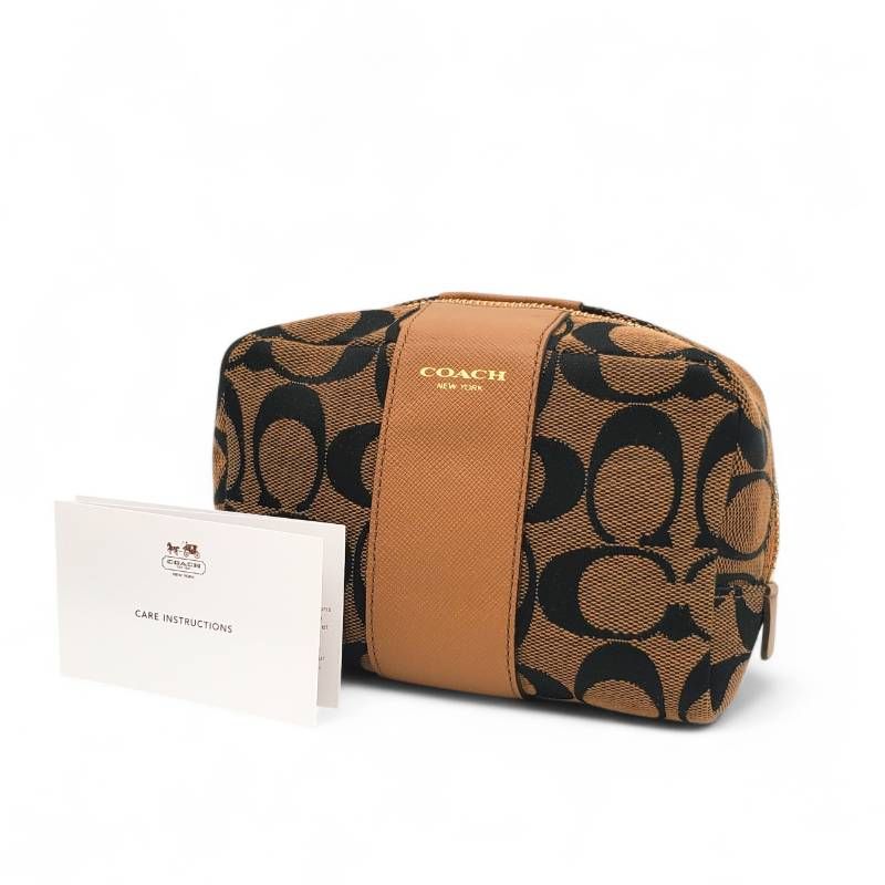 ビンテージ 未使用 COACH ブラウン化粧ポーチ 鏡付き ビンテージ 未使用 COACH ブラウン化粧ポーチ 鏡付き コンパクトミラー