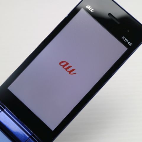 美品 かんたんケータイ ライト KYF43 ロイヤルブルー スマホ 白ロム