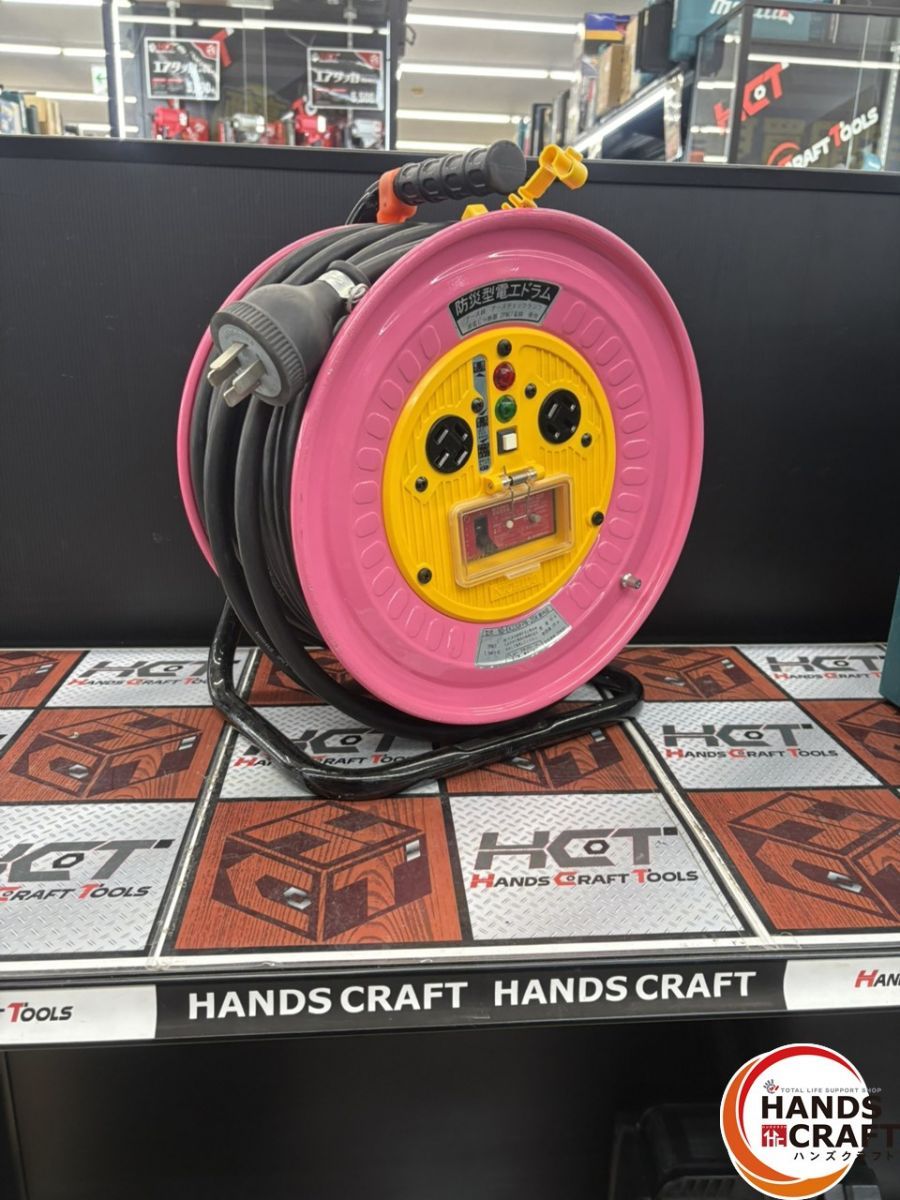 【引取限定】【中古】日動 ND-EK330FPN-20A 200Vドラムリール 全長30m（有効29m）三相200V ブレーカー付 【ハンズクラフト宮崎新名爪店】 ND-EC330-20A 電工ドラム 三相200V 過負荷漏電保護兼用ブレーカー付