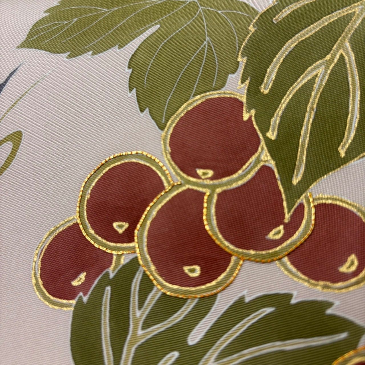 塩瀬　名古屋帯　椿　金駒刺繍 塩瀬 名古屋帯 椿 金駒刺繍 平和屋着物○塩瀬 九寸名古屋帯