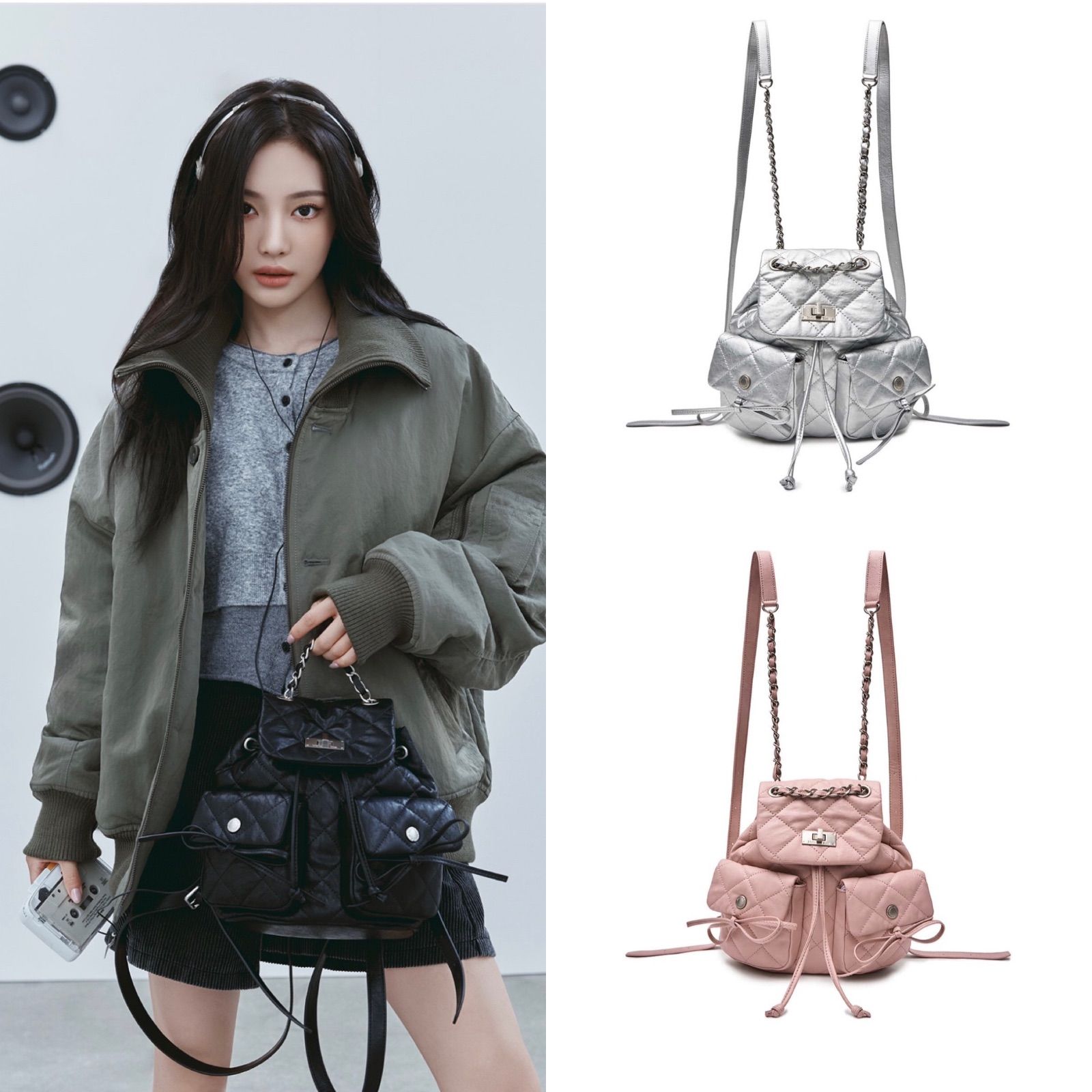 ☆Matin Kim☆DOUBLE POCKET QUILTING MINI BACKPACK - メルカリ