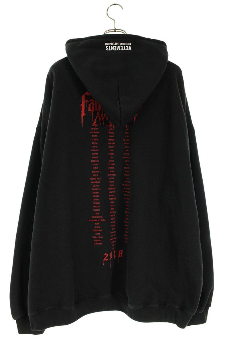 ヴェトモン 17AW WAH18TR13 メタルロゴプリントプルオーバーパーカー