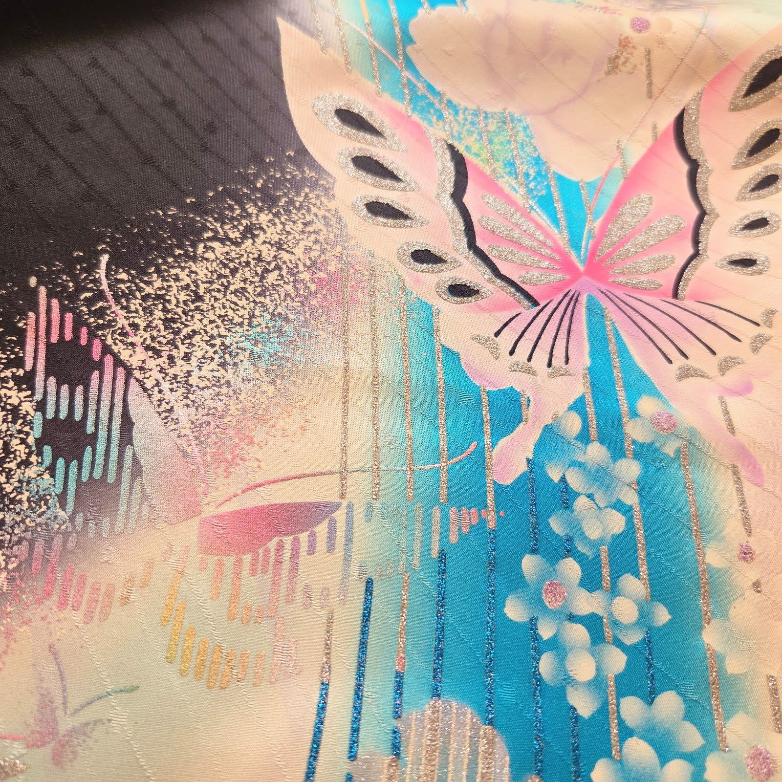 ❦Kaena❦ 着物リメイク ロング ワンピース ギャザー ドレス マキシ