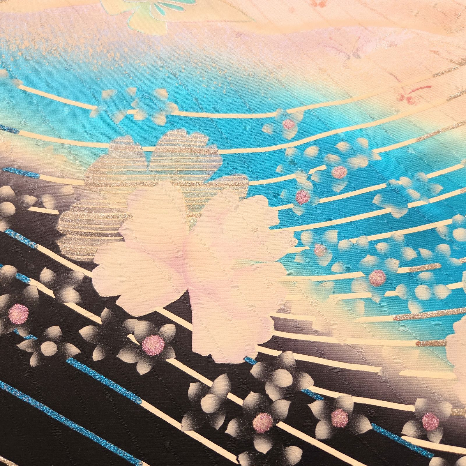 ❦Kaena❦ 着物リメイク ロング ワンピース ギャザー ドレス マキシ