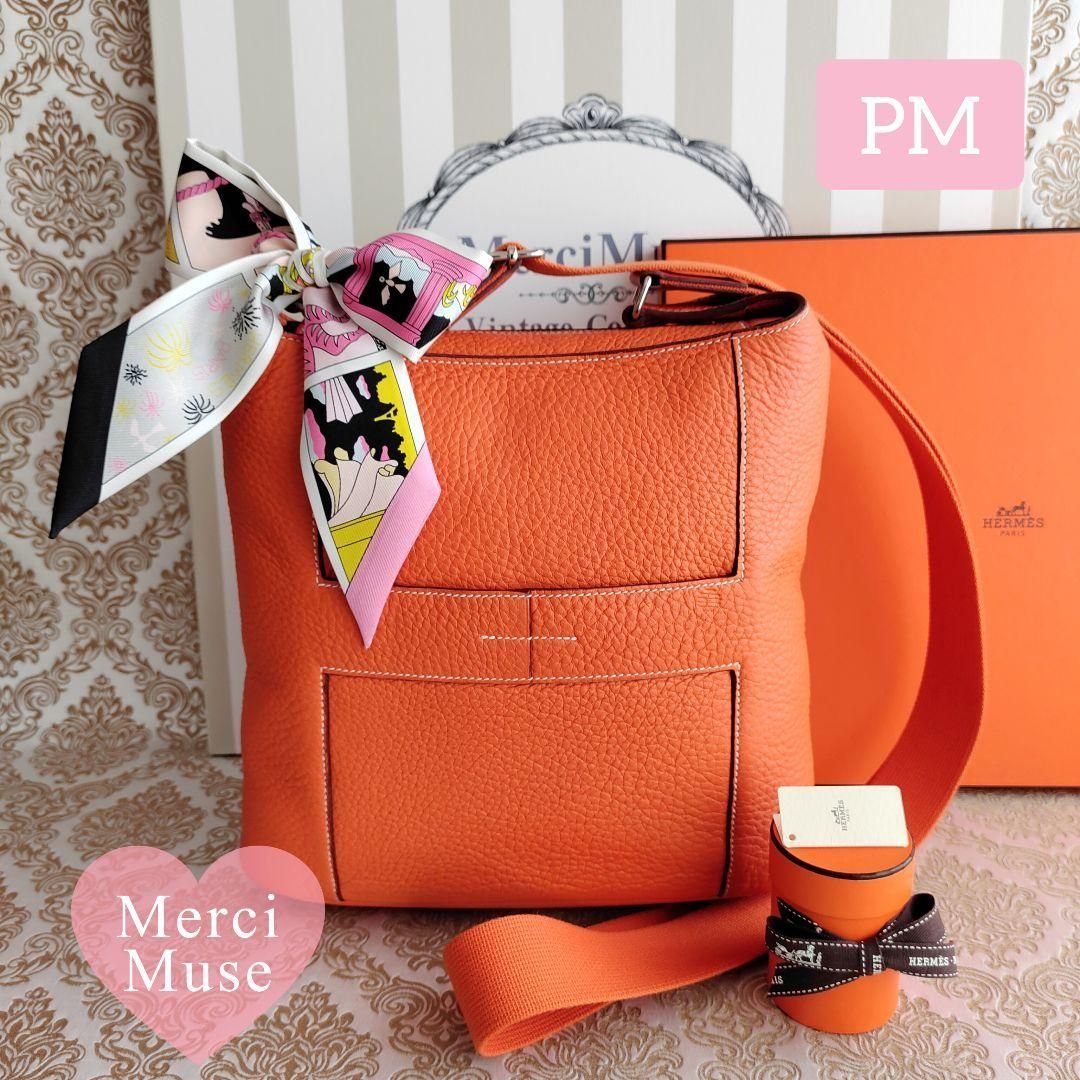 ❤お得なお品❤グッドニュースPM オレンジxシルバー金具 エルメス □L