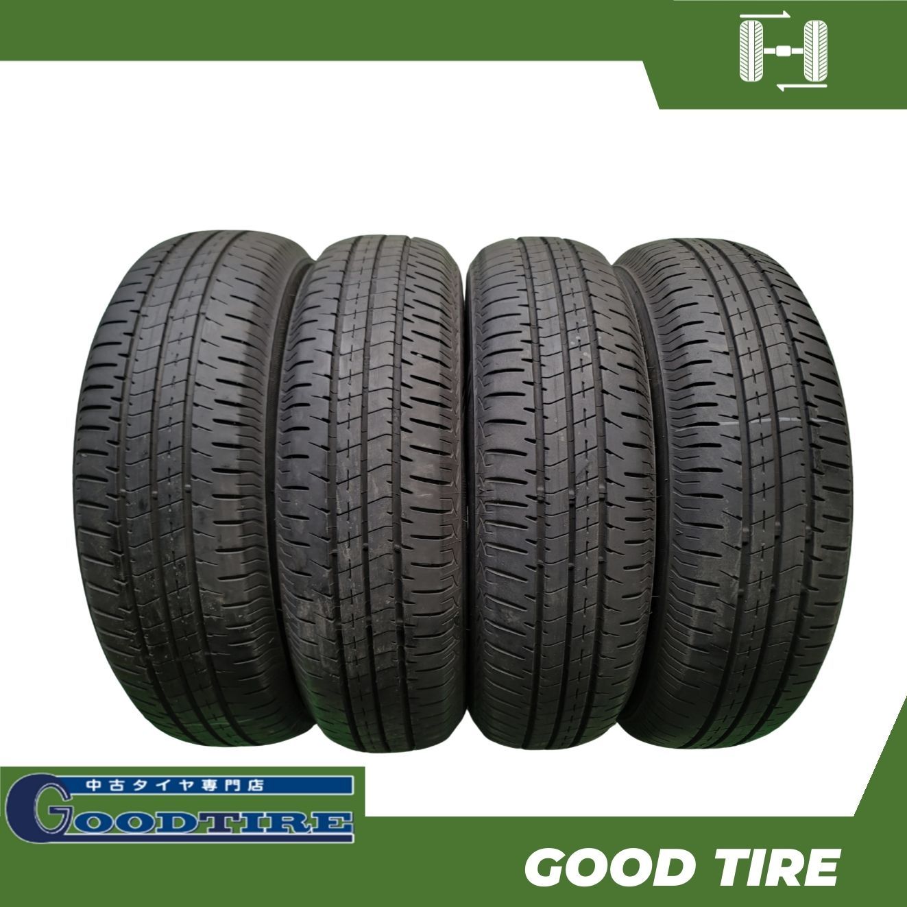 ヒカル　ブリヂストン エコピア 155/65R14 中古4本セット 155/65R14 ブリヂストン ECOPIA NH200C 2022年 2023年×3 4本 夏用 8分