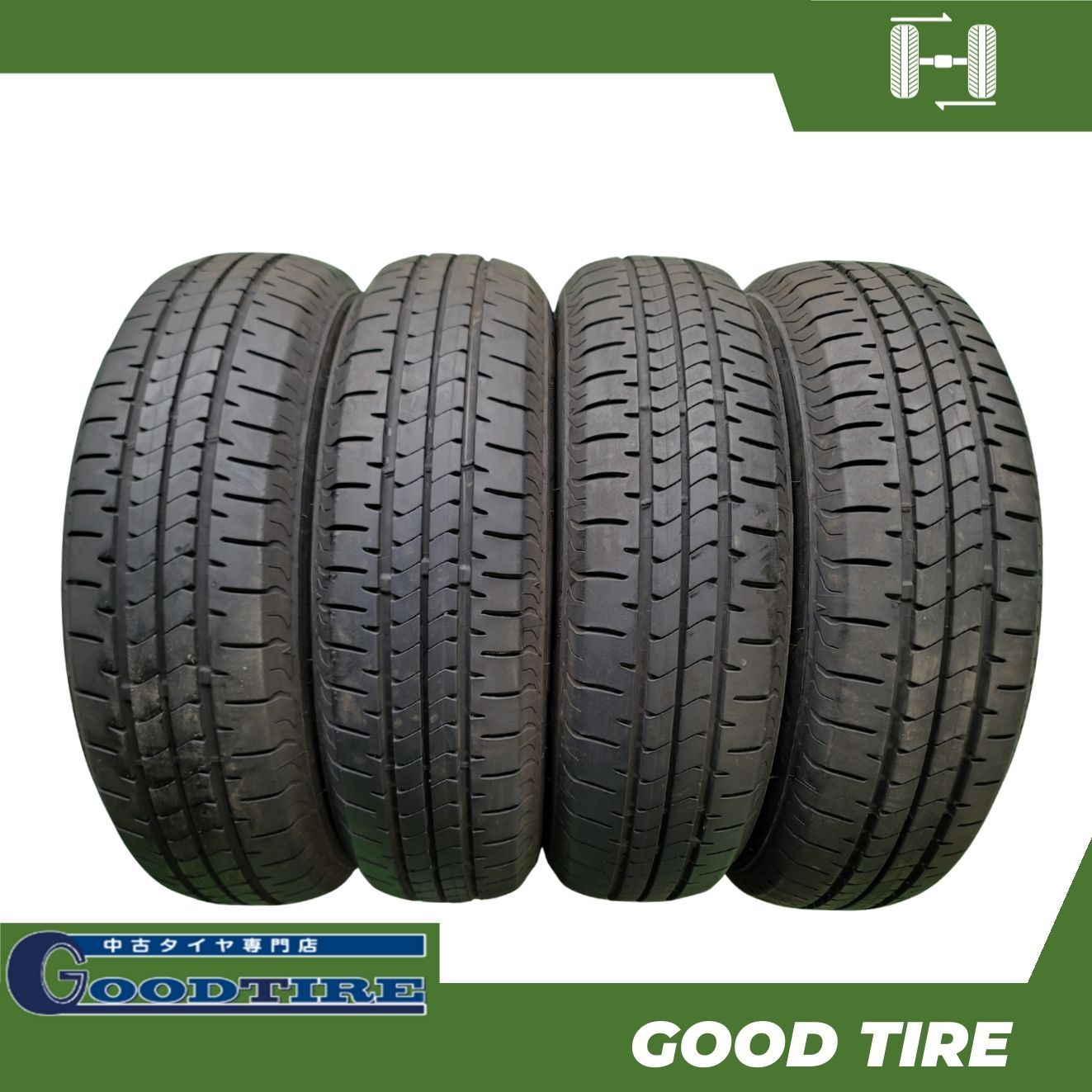 155/65R14 ブリヂストン NEWNO 2024年製 4本 夏用 8分山 中古タイヤ