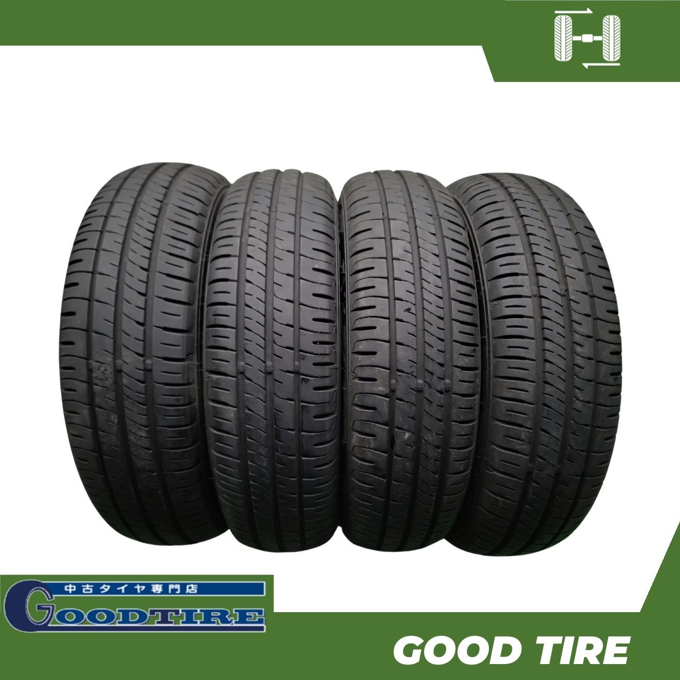 155/65R14 ダンロップ ENASAVE EC204 2024年製 4本 夏用 8分山 中古