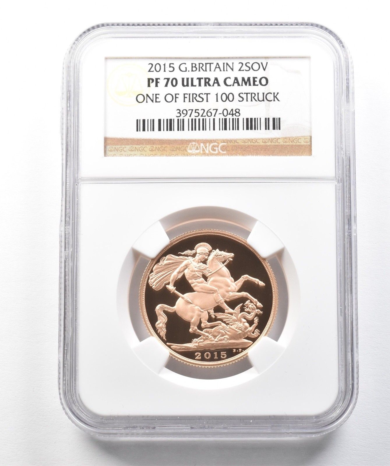 2015年 イギリス 2ソブリン金貨 最初の100枚のうちの1枚 PF70 UCAM NGC