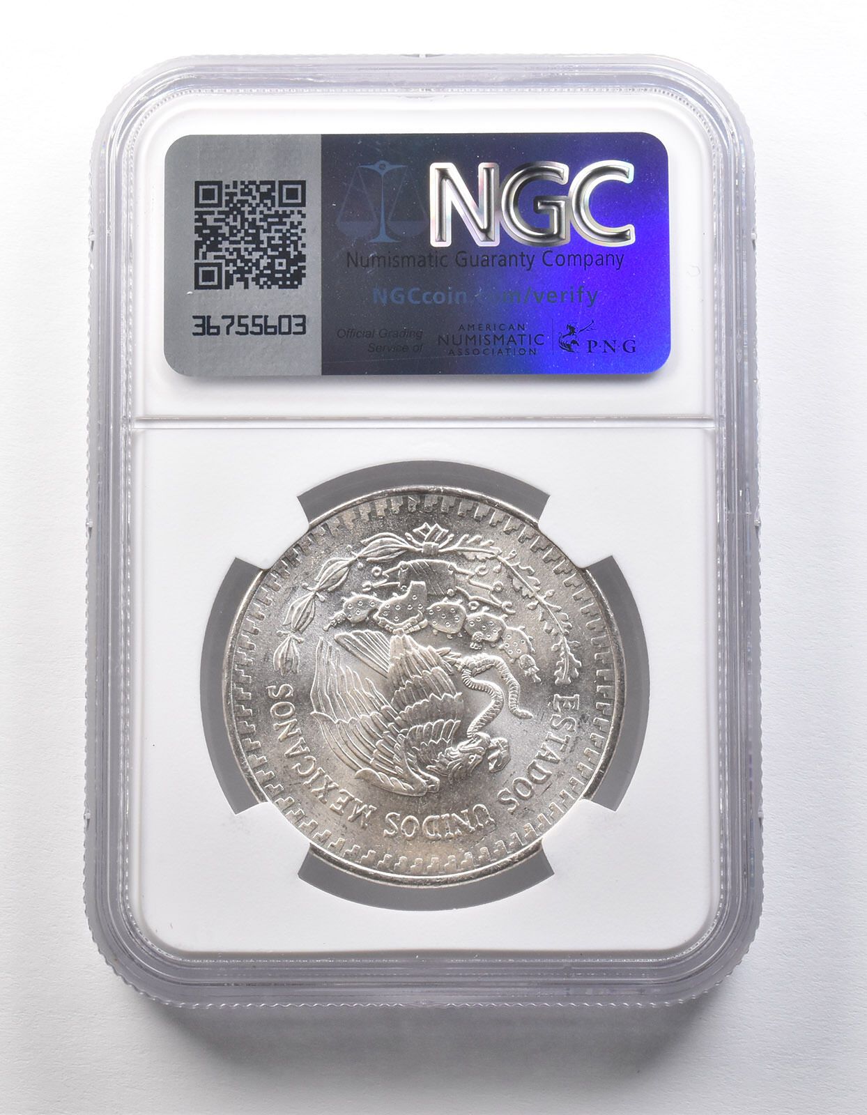 1982 Mo メキシコ 1 オンザ シルバー リベルタ エラー MS64 リバース