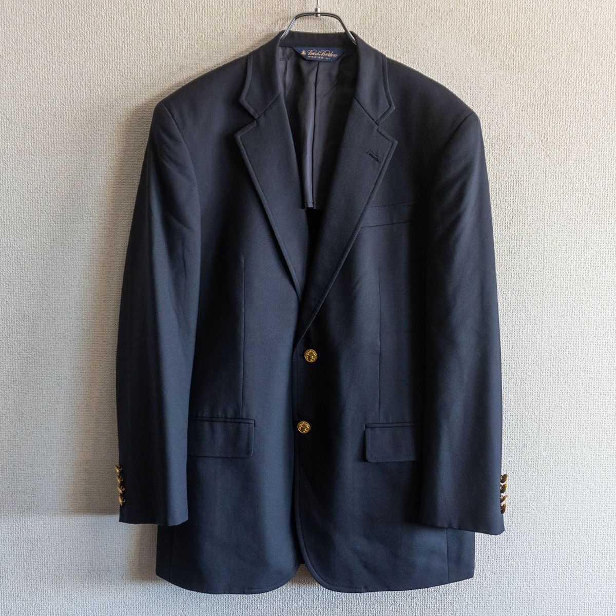 最高級品】BROOKS BROTHERS【テーラードジャケット /紺ブレ】38SHT 金