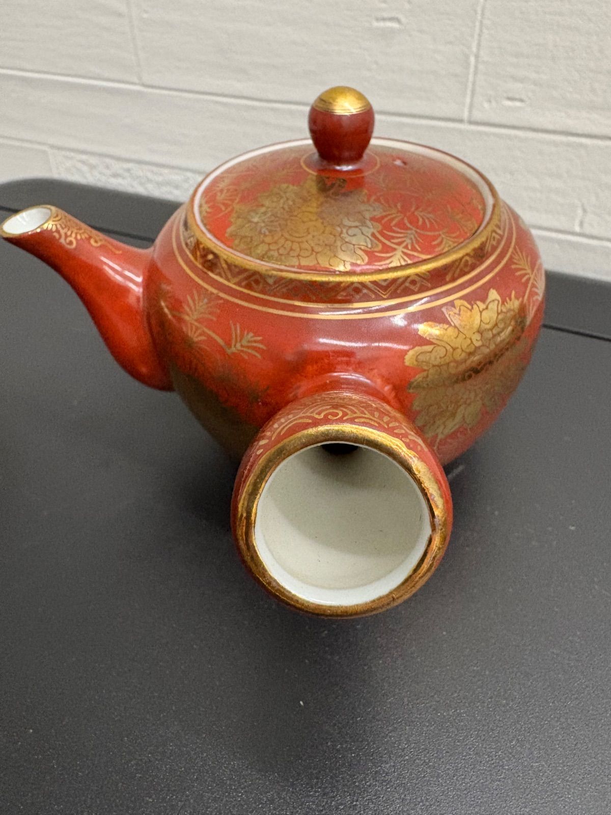 昭和レトロ　茶器セット 昭和レトロ 九谷焼 食器揃い4点セット 赤絵 牡丹に孔雀【通販 嫁入り