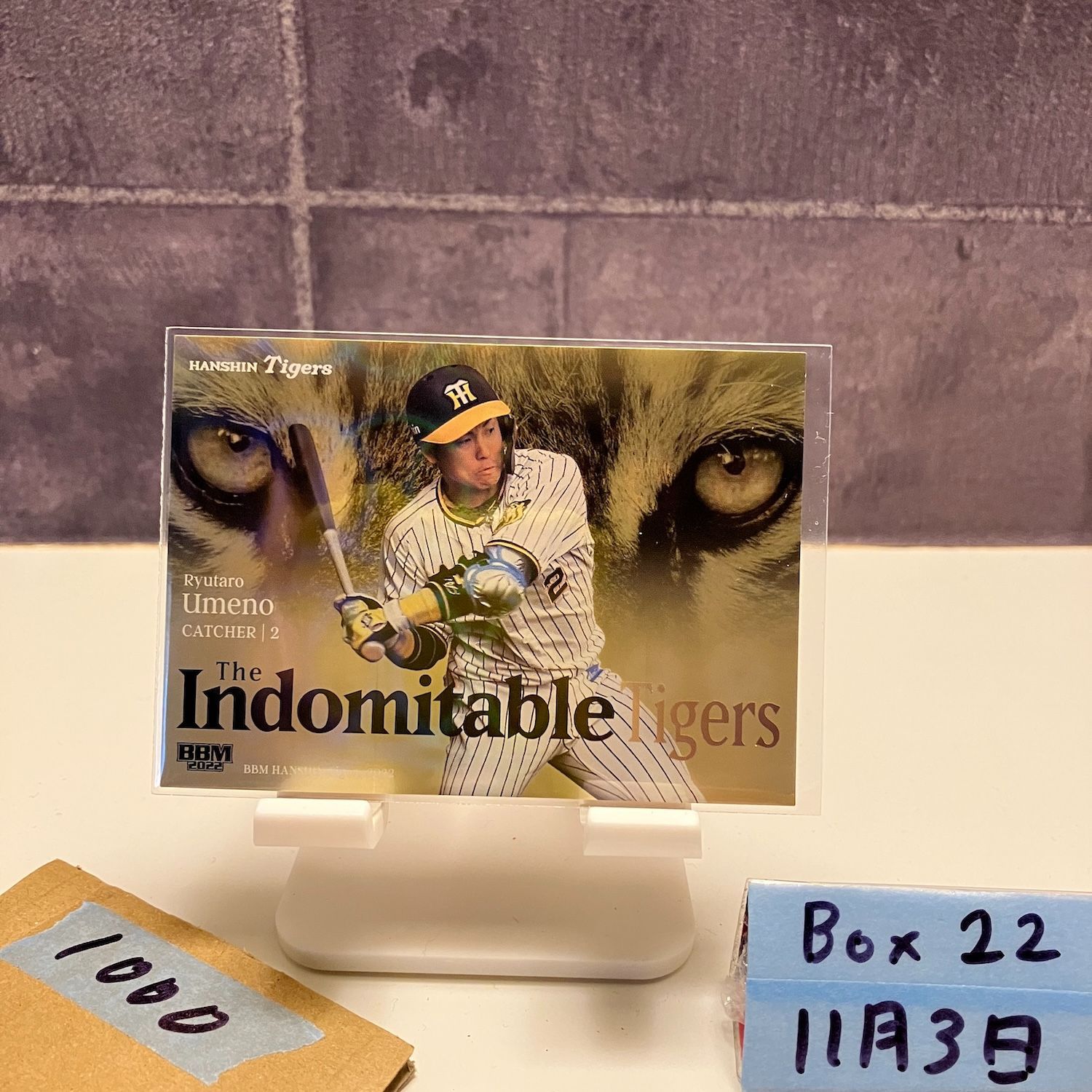 阪神タイガース BBM 2022 梅野隆太郎 直筆サイン 2022 BBM 梅野隆太郎 28/60 阪神タイガース The Indomitable Tigers