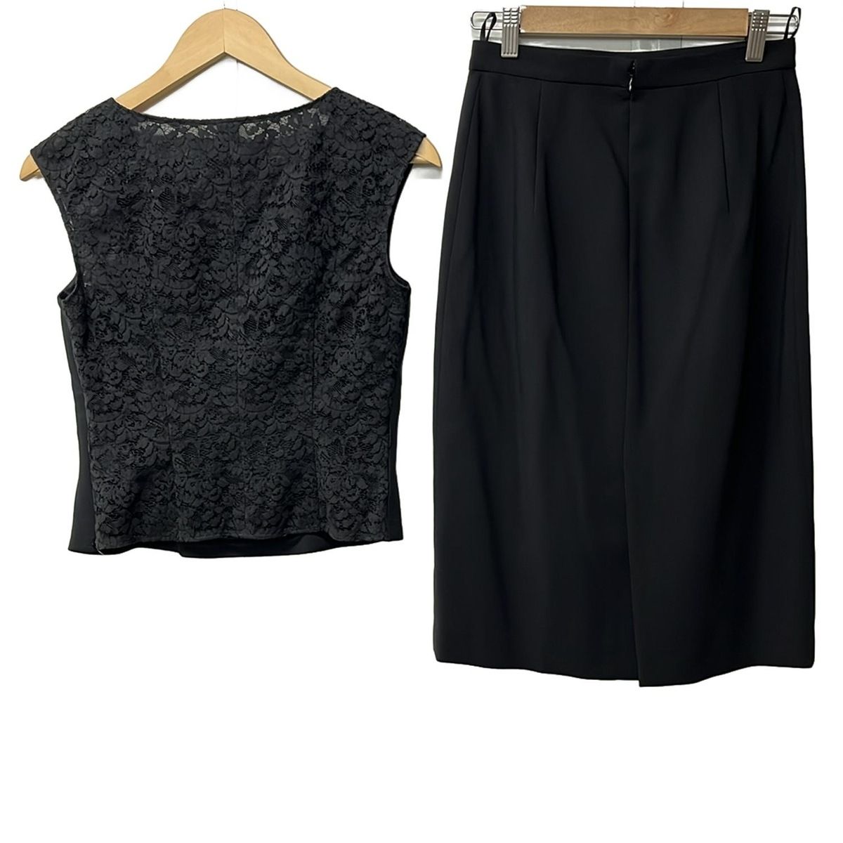 Pinky&Dianne レース スーツ セットアップ ジャケット スカート 黒 Pinky&Dianne(ピンキー&ダイアン) スカートセットアップ レディース美