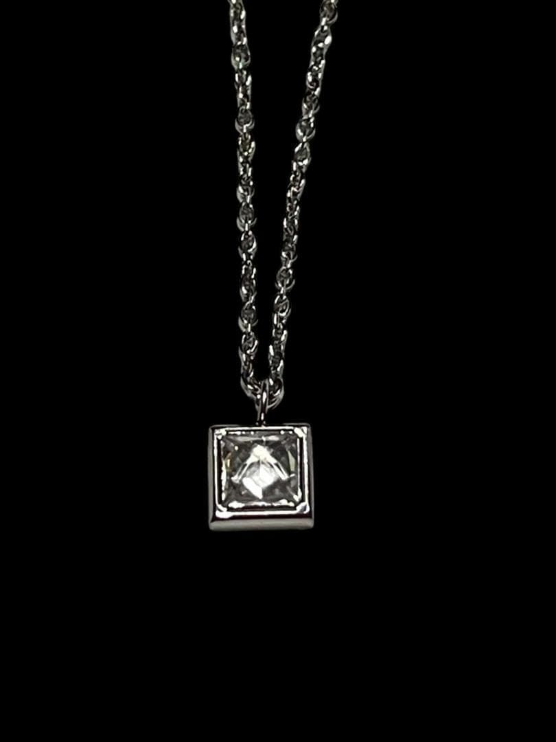 SWAROVSKI スワロフスキー スクエア ネックレス クリスタル シルバー 