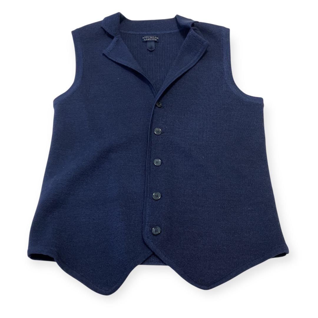 LARDINI ラルディーニ ニットウール　ジャガード ベスト　ネイビー　S LARDINI ラルディーニ ニットウール ジャガード ベスト ネイビー S