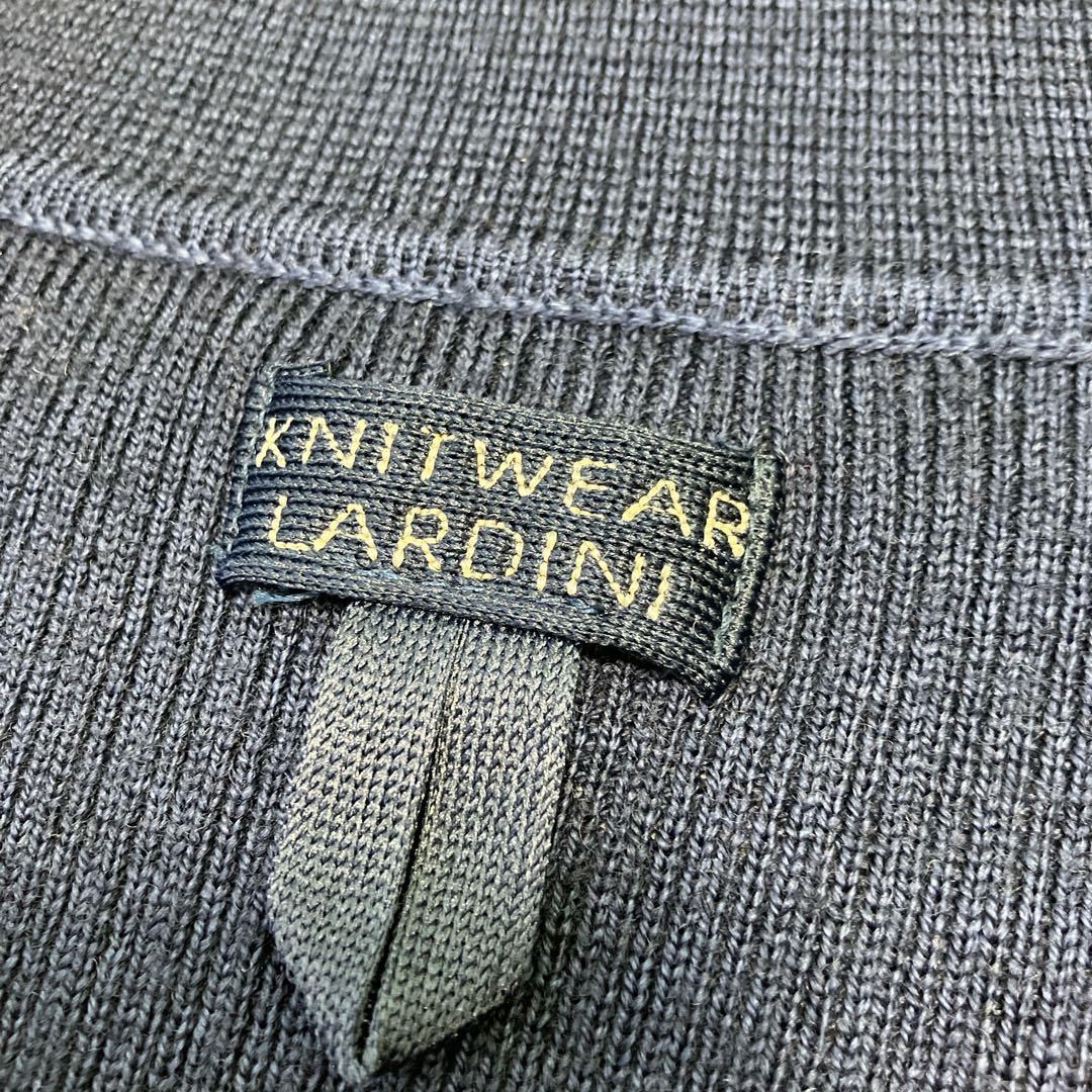 LARDINI ラルディーニ ニットウール ジャガード ベスト ネイビー S
