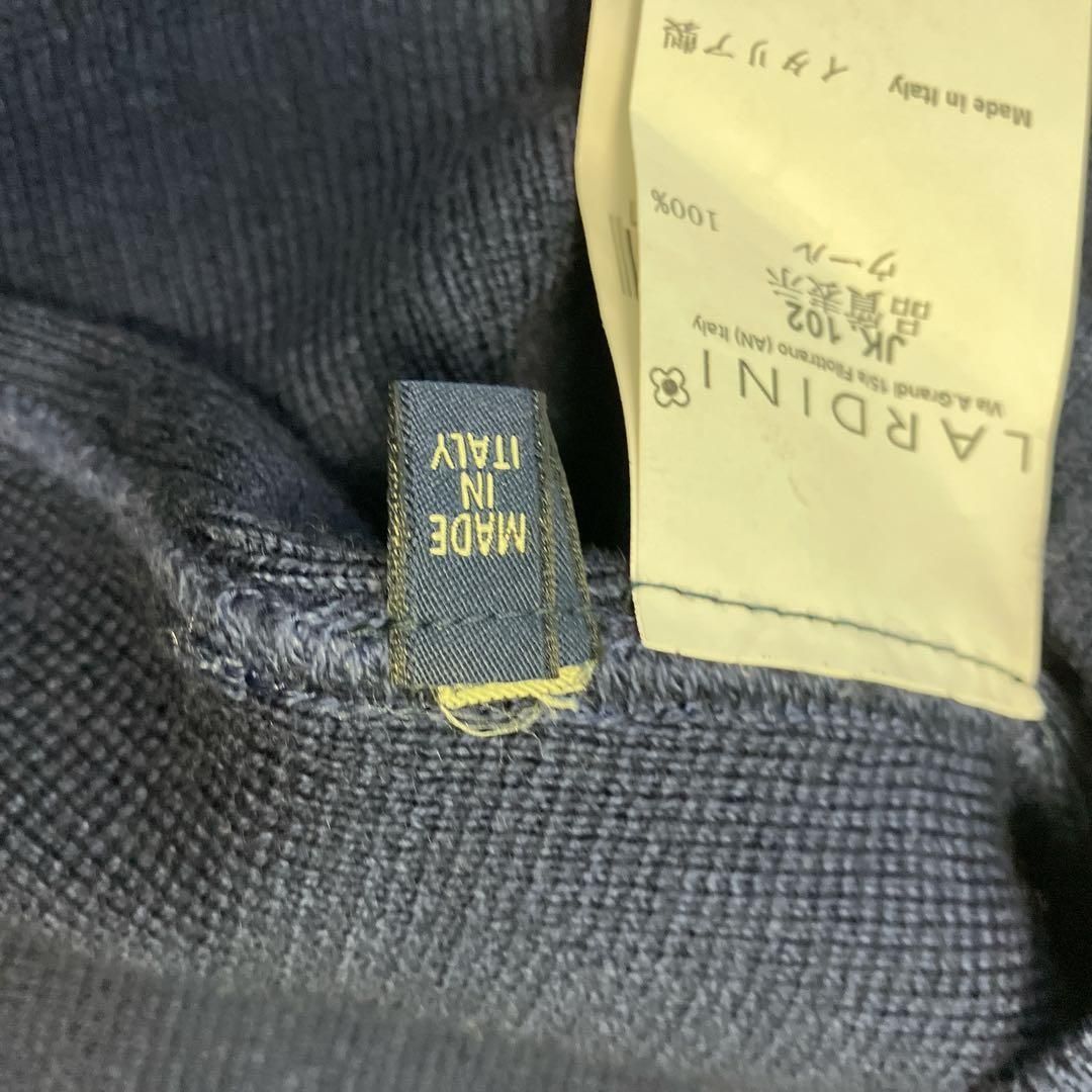 LARDINI ラルディーニ ニットウール ジャガード ベスト ネイビー S