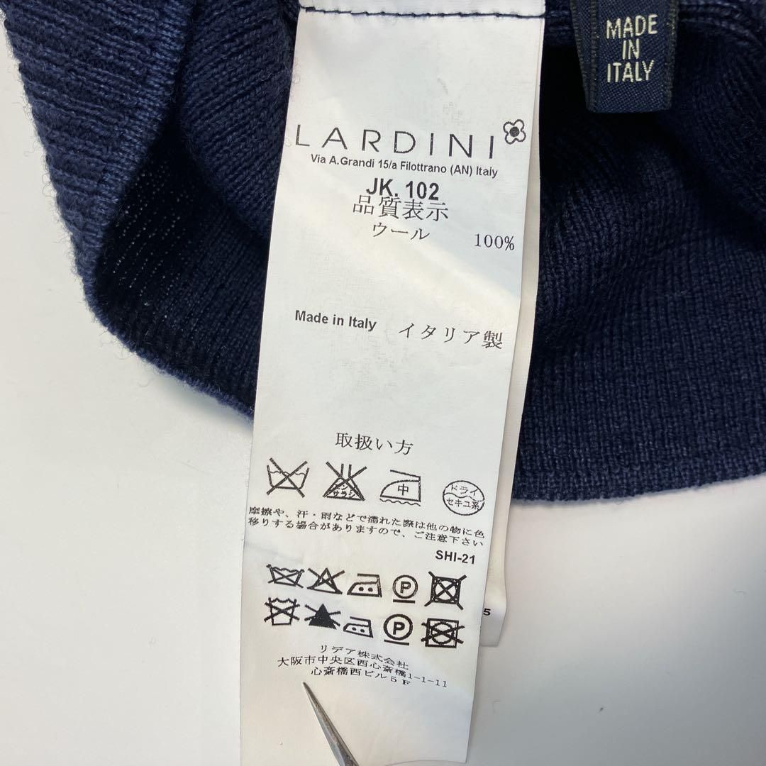 LARDINI ラルディーニ ニットウール　ジャガード ベスト　ネイビー　S LARDINI ラルディーニ ニットウール ジャガード ベスト ネイビー S