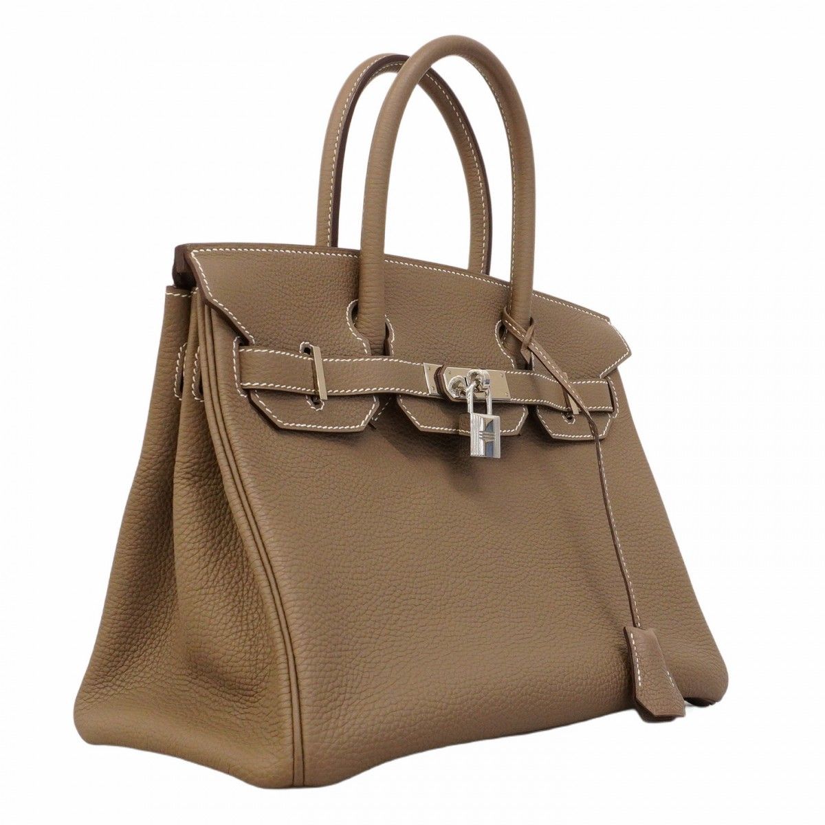 5pd6688】エルメス ハンドバッグ バーキン30 トゴ エトゥープ シルバー