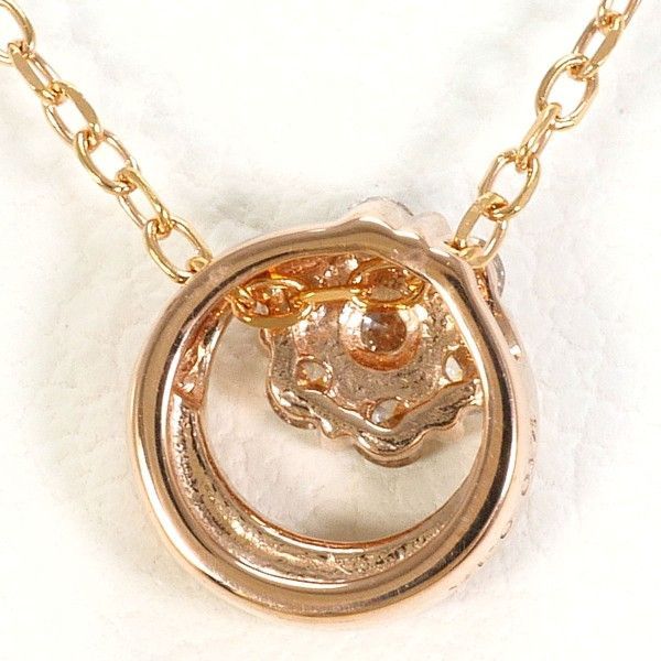 K10PG ダイヤ0.10ct ネックレス 40cm R2902 K10PG ピンクゴールド 