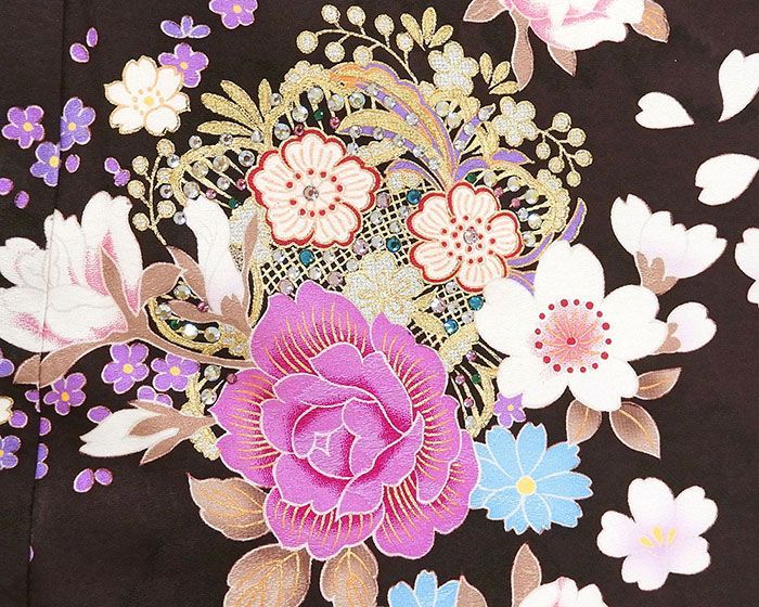 振袖 正絹 花 身丈170cm 裄丈67.5cm 良品 中古 リサイクル 着物 フォーマル 成人式 e4146 振袖 正絹 花 身丈170cm 裄丈67.5cm 中古 リサイクル 着物 フォーマル