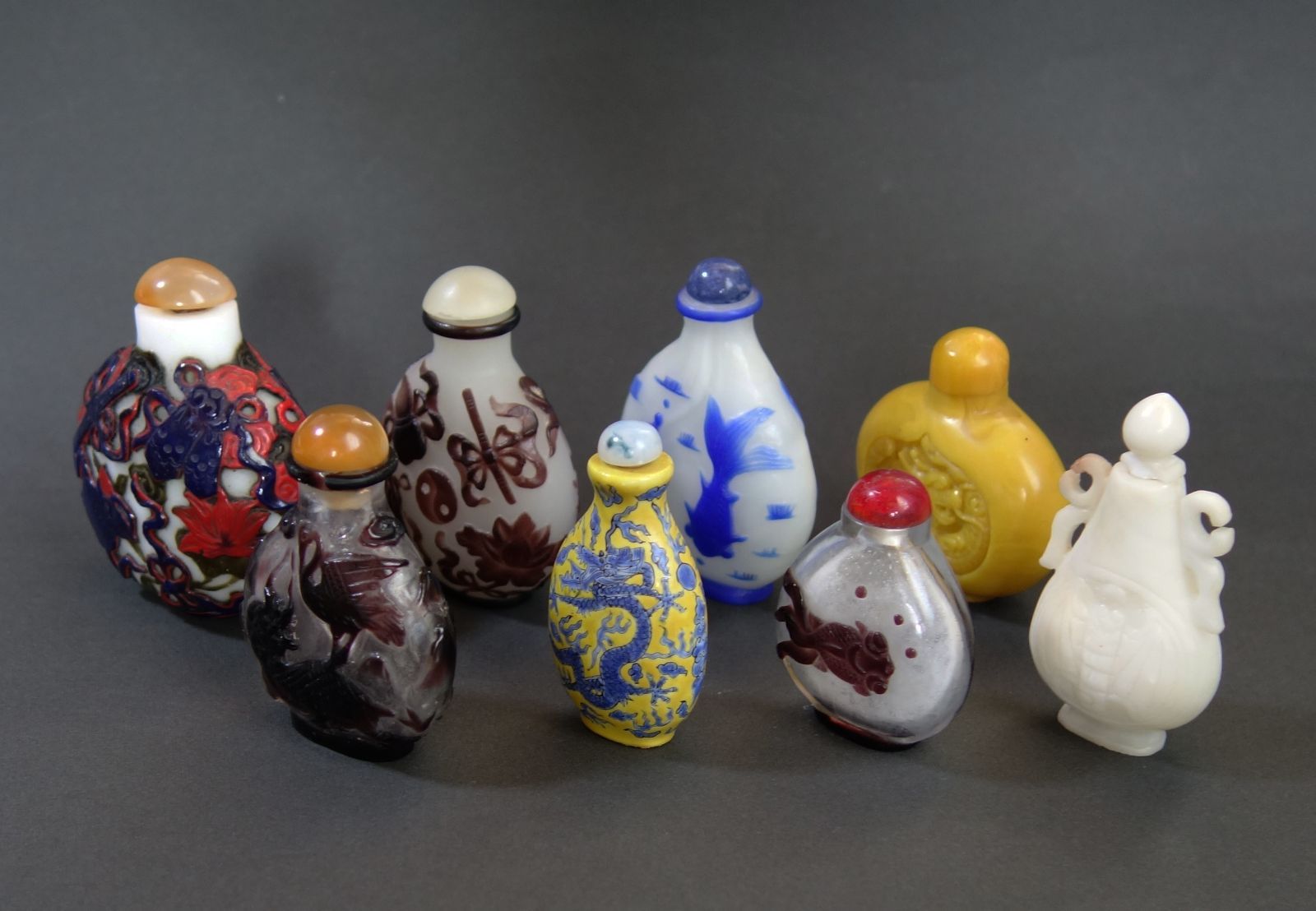 中国美術 【 鼻煙壺 ×8点 】 喫煙具 中国古玩 骨董 古美術 Cc25051601