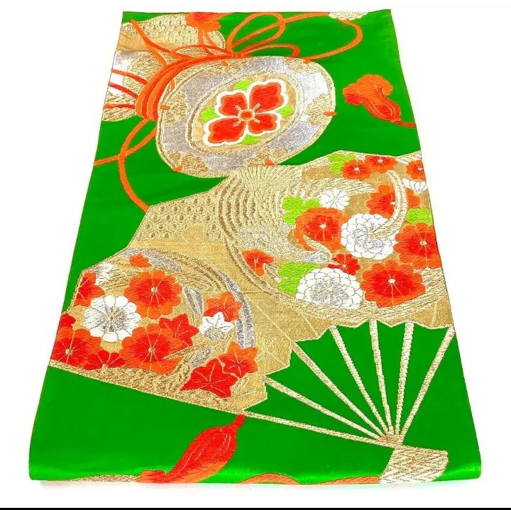 5199］袋帯 扇花丸鼓文様 金銀糸 六通 正絹 着物 フォーマル - メルカリ