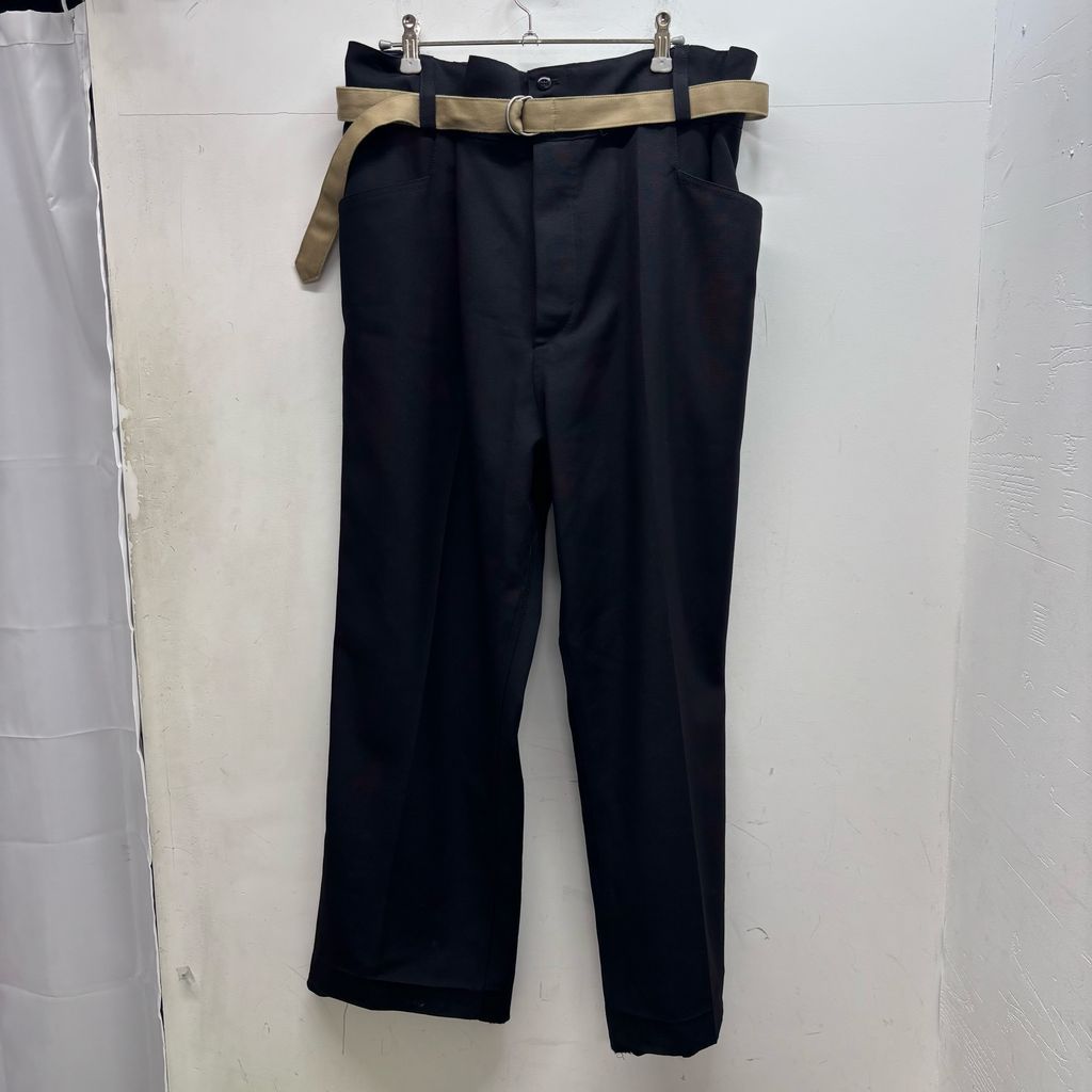 Maison Margiela メゾンマルジェラ Belted Wool Trousers ワイド Maison Margiela メゾンマルジェラ Belted Wool Trousers ワイド