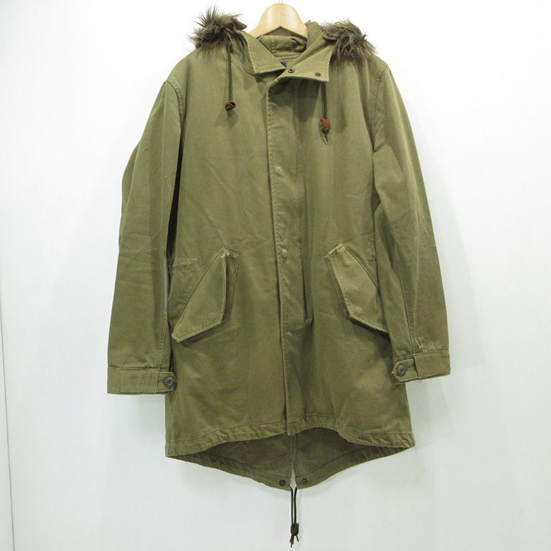 【三重本店】  FRED PERRY | フレッドペリー ライナー付きモッズコート ミリタリージャケット f2443 カーキ サイズ：S 【94】