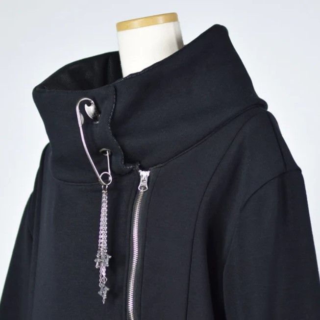 h.NAOTO◆HN＋DIE◆ロングコート h.NAOTO◇HN＋DIE◇ロングコート Asymmetric damage Long Hoodie / M