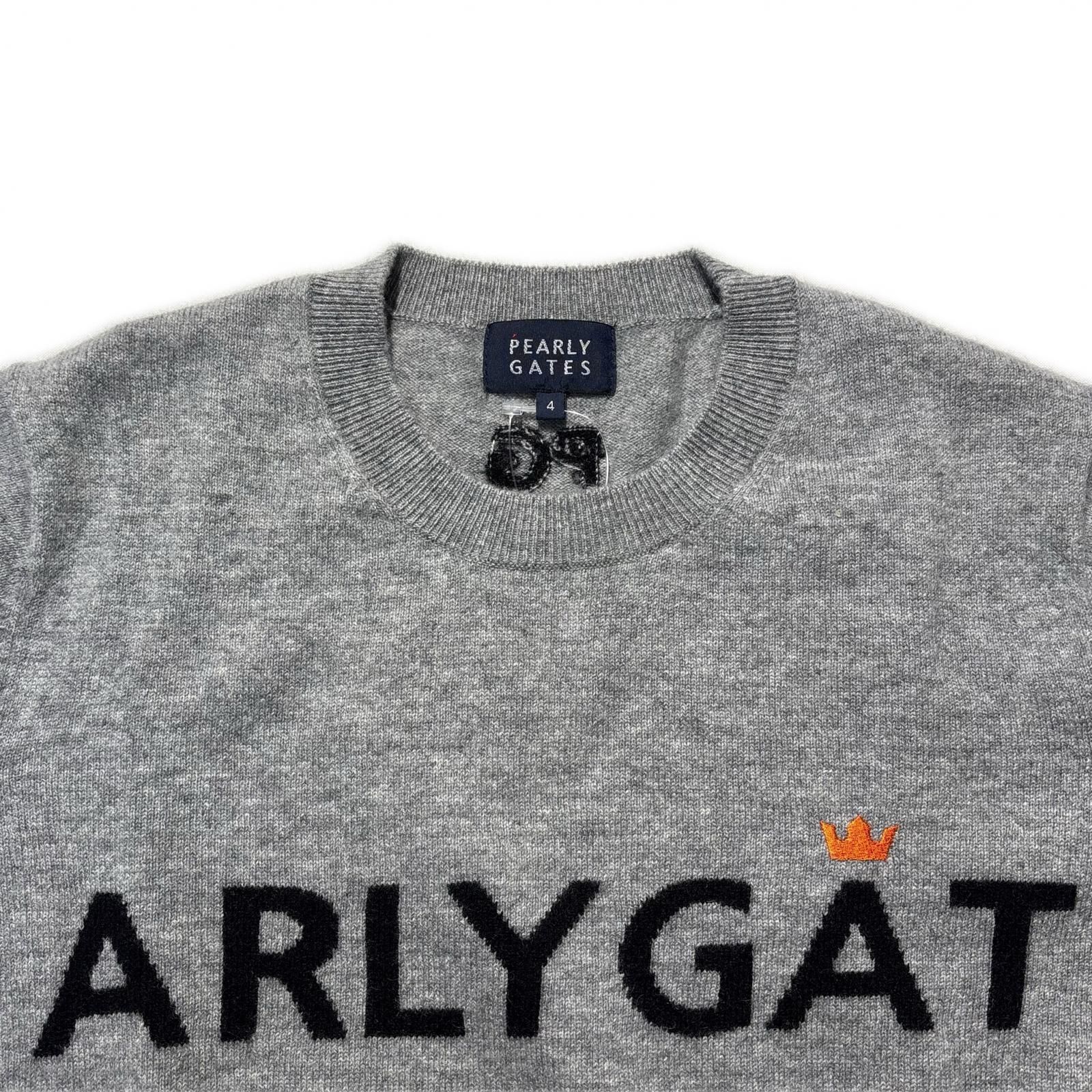 美品 パーリーゲイツ グレー スニード セーター サイズ4 中古 メンズ パーリーゲイツ PEARLY GATES セーター 4(M) グレー 長袖