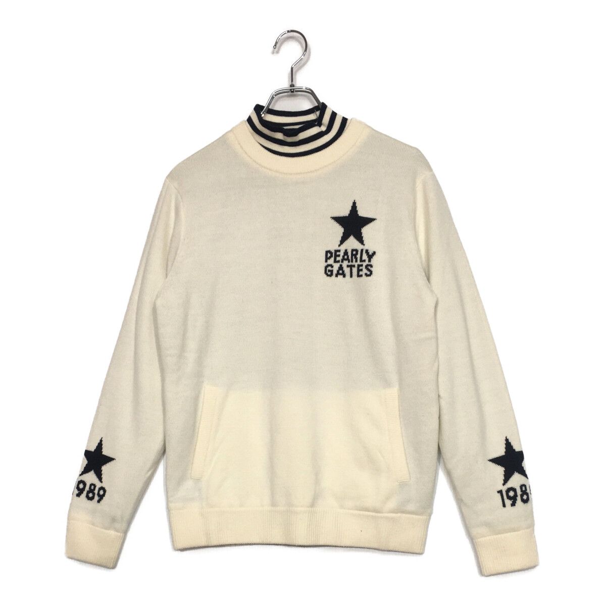 中古 メンズ パーリーゲイツ PEARLY GATES ニットアウター 4(M) 白×紺