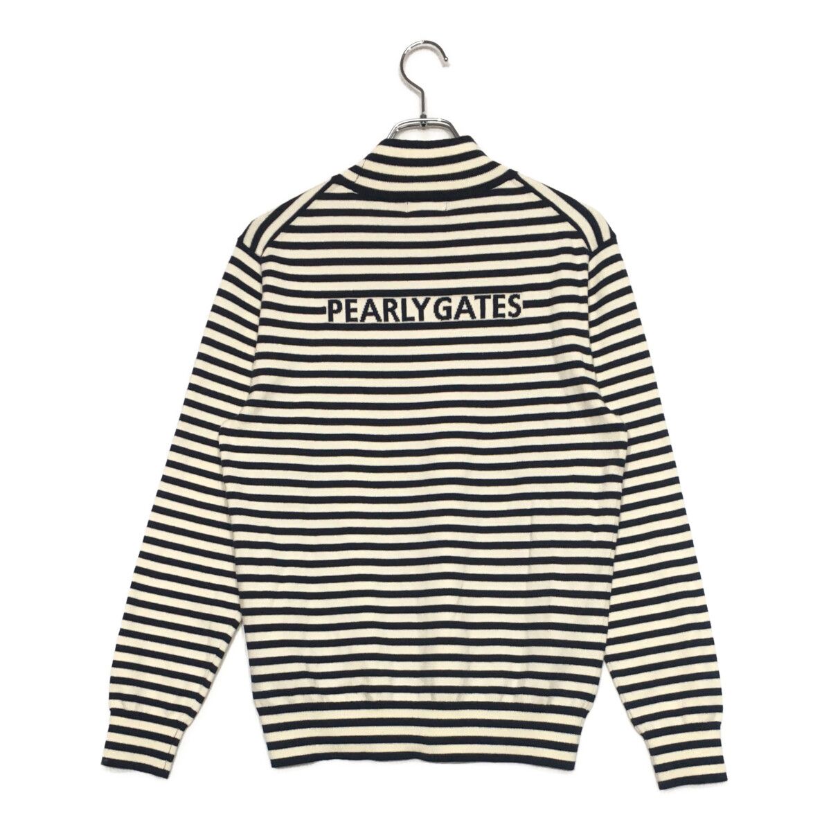 パーリーゲイツ 1 ハイネック ニットジャケット 裏地付き 防寒 防風 ジャックバニー JB 【防風】ジャガードロゴ裏地付きクルーネックニット